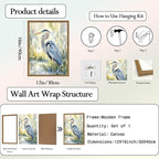 Framed Blue Heron Wall Art, Watercolor Sea Bird Pictures Wall Decor, Coastal - Image 5