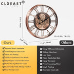 CLXEAST 28 Inch Oversized Large Moving Gears Wall Clock, Industrial Vintage - Image 4