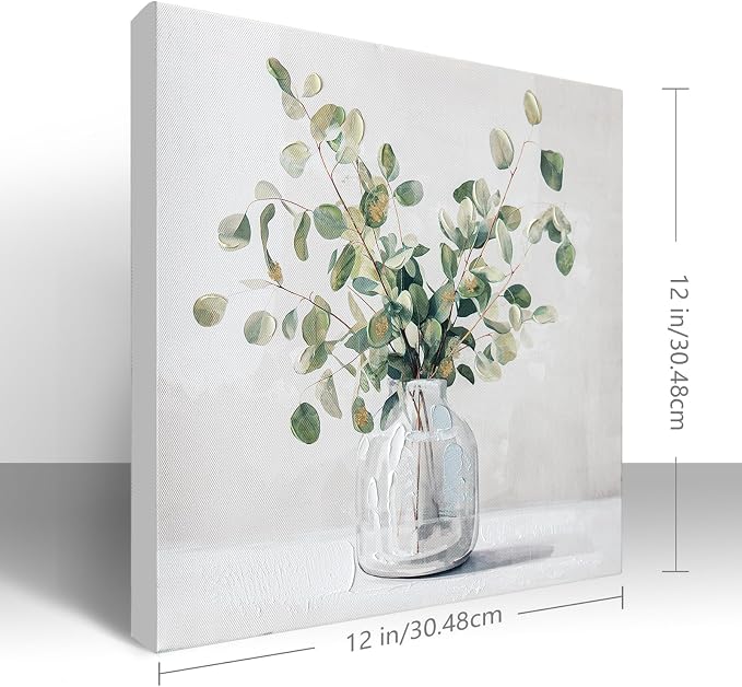 Eucalyptus Hand painted Canvas Wall Art, Eucalyptus Plant Painting Art Decor - Image 3