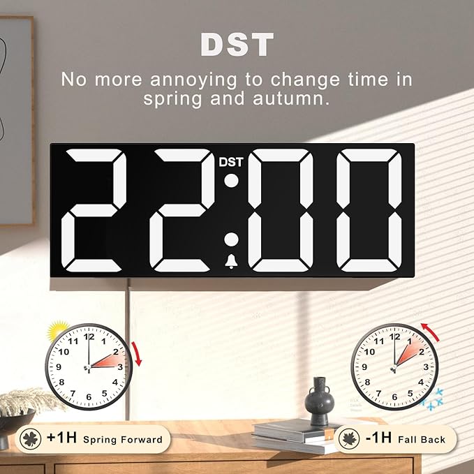 JALL 22'' Large Digital Wall Clock, Big LED Number Dispaly, Night Light - Image 4