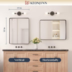 Keonjinn Black Bathroom Mirror for Over Sink, 24 x 32 Inch Matte Black Vanity - Image 7