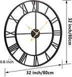 Vantic 32 Inch Large Wall Clock, Roman Numeral Metal Oversized Wall Clocks - Image 9