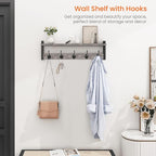 Homode Wall Hooks With Shelf, 24 Inch Coat Rack Wall Mount - Image 2