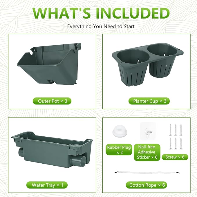 3-Tiers Vertical Wall-Mounted Planter - Image 5