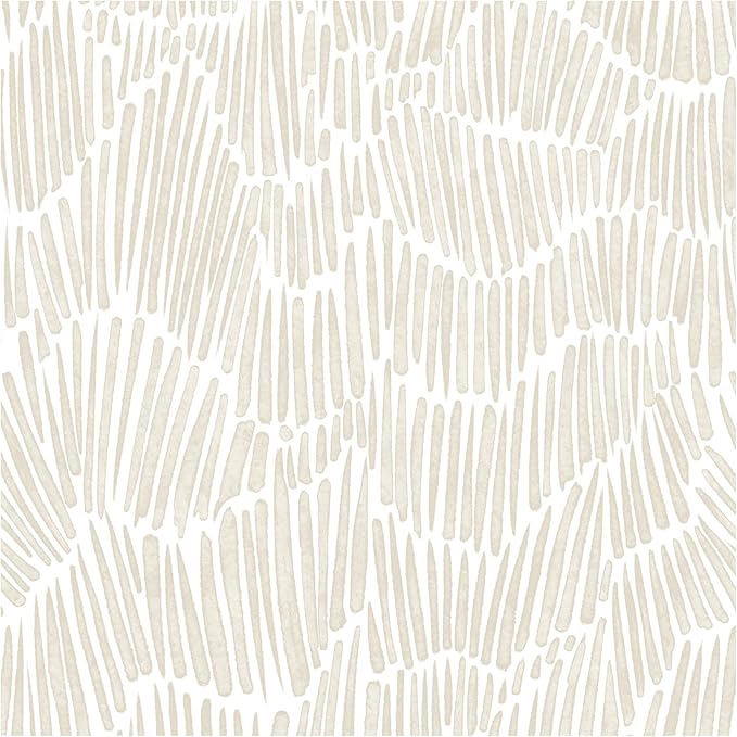 Theper Beige Striped Wall Paper Peel and Stick Wallpaper Modern 17.3"×787" Boho by Theper