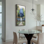 Framed Vertical Colorful Forest Living Room Wall Art, Large Tree & Path Picture - Image 8