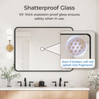 USHOWER Black Bathroom Mirrors for Over Sink 30 x 40 Inch, Metal Frame - Image 3
