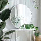 Sunniry White Round Mirror 30 inch, Large Round Mirror, Bathroom Mirror Matte - Image 4