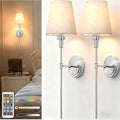DORESshop Battery Operated Wall Sconce Set of 2, 7 Color Wireless Wall Light by DORESshop