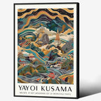 Yayoi Kusama Black Framed Wall Art Vintage Japanese Poster 16X24 in Abstract by Heltrappe