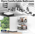 YASONIC Corner Shower Caddy 2 Pack, No Drill Adhesive Shower Storage Shelves - Image 8