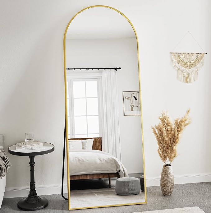 Prywot Arched Floor Mirror, 58 "x 18" Full Length Mirror Wall Mirrors Hanging - Image 2