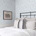 Ismoon Floral Peel and Stick Wallpaper Blue Contact Paper Boho Watercolor - Image 4