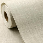 SHUFA Gray Beige Cotton-Like Textured Grasscloth Wallpaper Matte Thick Real by Unknown