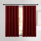 NICETOWN Red Velvet Curtains and Drapes 54 inches Long - Image 2