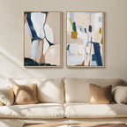Framed Neutral Abstract Wall Art - Image 2