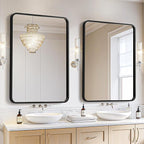 USHOWER 2-Pack Black Bathroom Mirrors Over Sink 22 x 30 Inch, Metal Frame by USHOWER