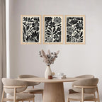 YWJKWLGS Abstract Floral Wall Art Set of 3, 11x16 Inch Black Boho Flower Prints - Image 6