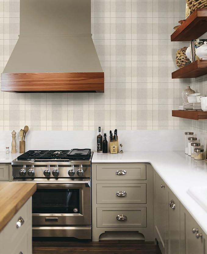 NextWall Lenox Hill Plaid Peel and Stick Wallpaper - Image 5