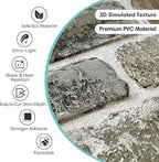 Commomy 10 Pcs 3D Faux Brick Peel and Stick -11.8"X11.8" Small Size Thin PVC - Image 3