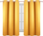 LEMOMO Yellow Blackout Curtains 34 x 54 Inch Length/Set of 2 Curtain - Image 2