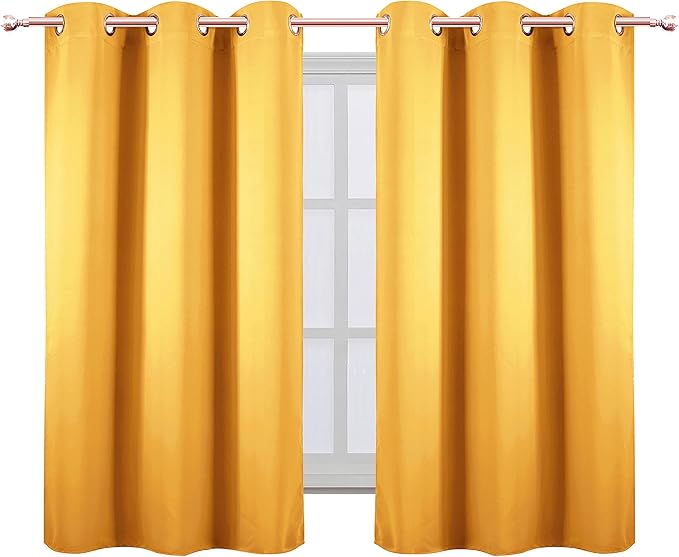 LEMOMO Yellow Thermal Blackout Curtains/38 x 54 Inch/Set of 2 Panels Room - Image 2