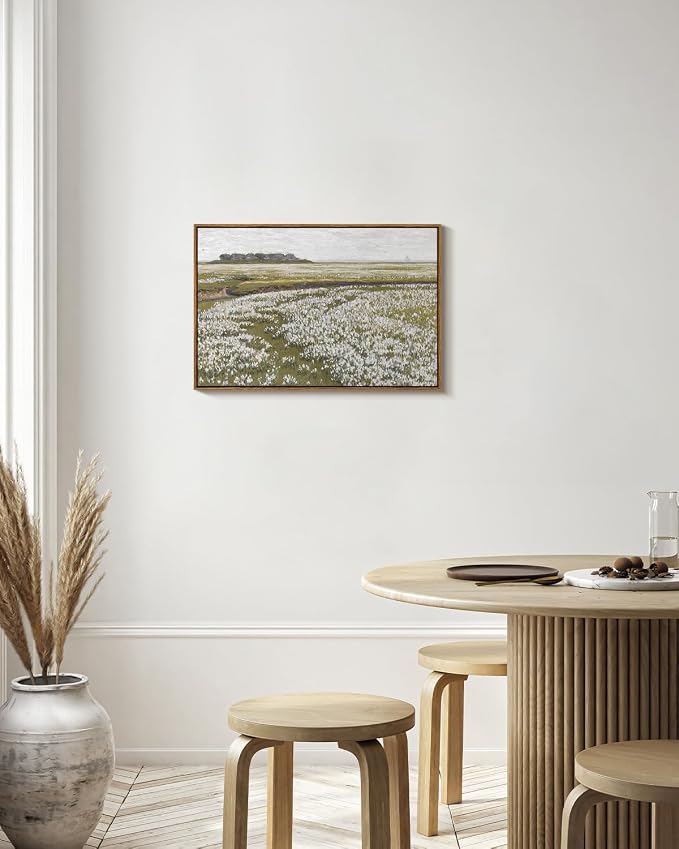 InSimSea Framed Canvas Wall Art Vintage Decor, Classical Grassland Paintings - Image 2