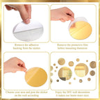 Shappy 32 Pieces Mirror Wall Stickers Removable Acrylic Setting Adhesive Round - Image 3