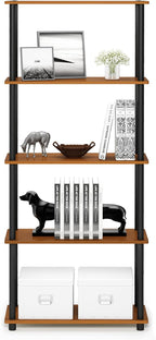 Furinno TURN-N-TUBE Storage Shelves, 5-Tier Book Shelf, Corner Shelf, Toolless - Image 6