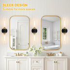Indoi Black and Gold Wall Sconce, Hardwired Bathroom Sconces Wall Lighting - Image 7
