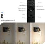 Battery Operated Wall Sconce Set of 2, Easy Install Dimmable Wireless Wall Lamps - Image 2