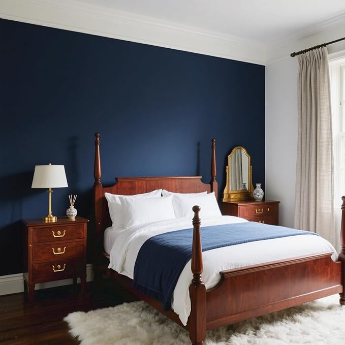 Yancorp 24"x394"/32.8' Matte Gray Blue Peel and Stick Wallpaper Removable - Image 2