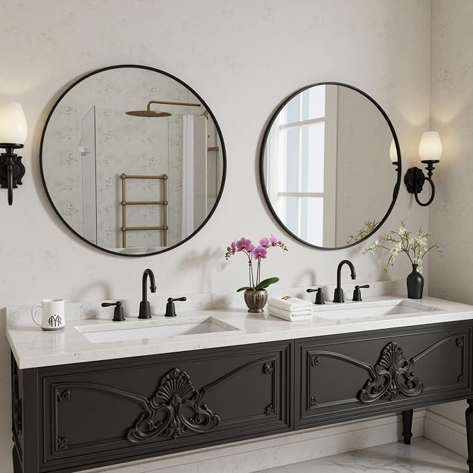 Antok 24 Inch 2PCS Round Mirror - Image 2