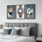 Framed Modern Wall Art for Living Room, 3 Piece Modern Luxury Bright Style Blue - Image 3