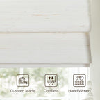 TWOPAGES Natural Woven Motorized Roman Shades, Custom Remote Control Bamboo - Image 6