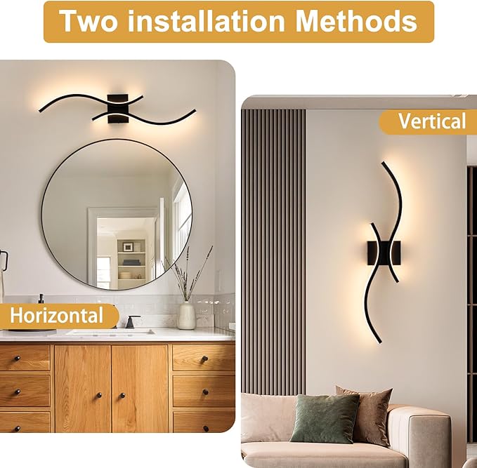 CANEOE Modern LED Wall Sconce Set of Two, 3000K Warm White Led Wall Light - Image 4