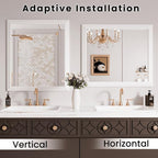 Amorho Bathroom Mirror, 28x32 Inch White Framed Bathroom Mirrors - Image 5