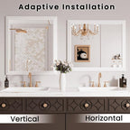 Amorho Bathroom Mirror, 44x36 Inch White Framed Bathroom Mirrors - Image 5
