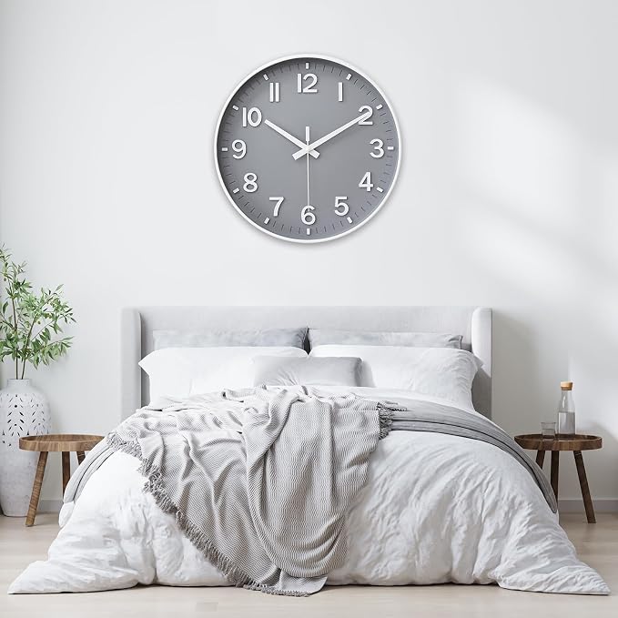 HZDHCLH Wall Clocks Battery Operated, Wall Clock Gray, 8 inch Wall Clock Silent - Image 8