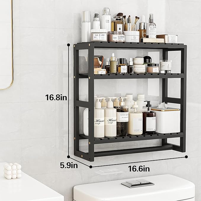 Galood Over The Toilet Storage Bathroom Shelves Wall Mounted 3 Tier Space Saver - Image 2