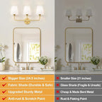 MOKATNG Bathroom Light Fixtures, 3-Light Brushed Gold Vanity Lights, Bathroom - Image 2