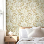 Erfoni 16.9" x394" Yellow Brown Floral Peel and Stick Wallpaper Boho Floral - Image 4