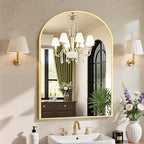 Sweetcrispy 38"x30" Arched Gold Bathroom Mirrors by Sweetcrispy