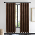 NICETOWN Brown Velvet Curtains, Thermal Insulated Sound Reducing Heavy Matt - Image 2