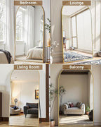Prywot Full Length Mirror, Oversized 78"x38" Arched-Top Floor Mirror, Free - Image 4
