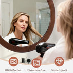CULER Round Mirrors 30 Inch, Wood Vanity Wall Rustic Mirror - Image 5