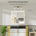 36x36 Inch White Bathroom Mirror - Image 2