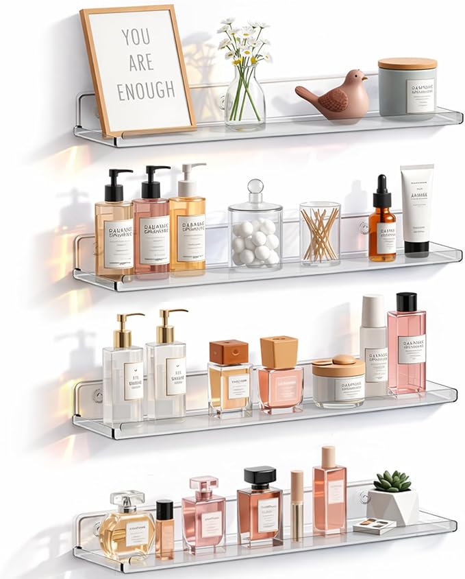 Lifewit Floating Shelves for Bathroom, Acrylic Wall Organizer for Perfume by Lifewit