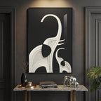 Large Framed Modern Black and White Wall Art, Contemporary Animal Elephant - Image 4