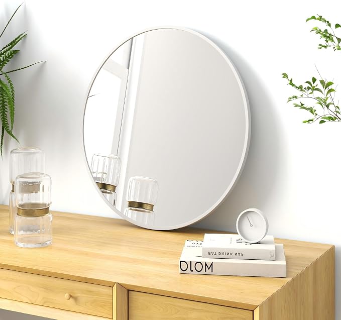 SCWF-GZ 20" Round Mirror Circle Wall Mounted Hanging or Against Wall Metal - Image 8
